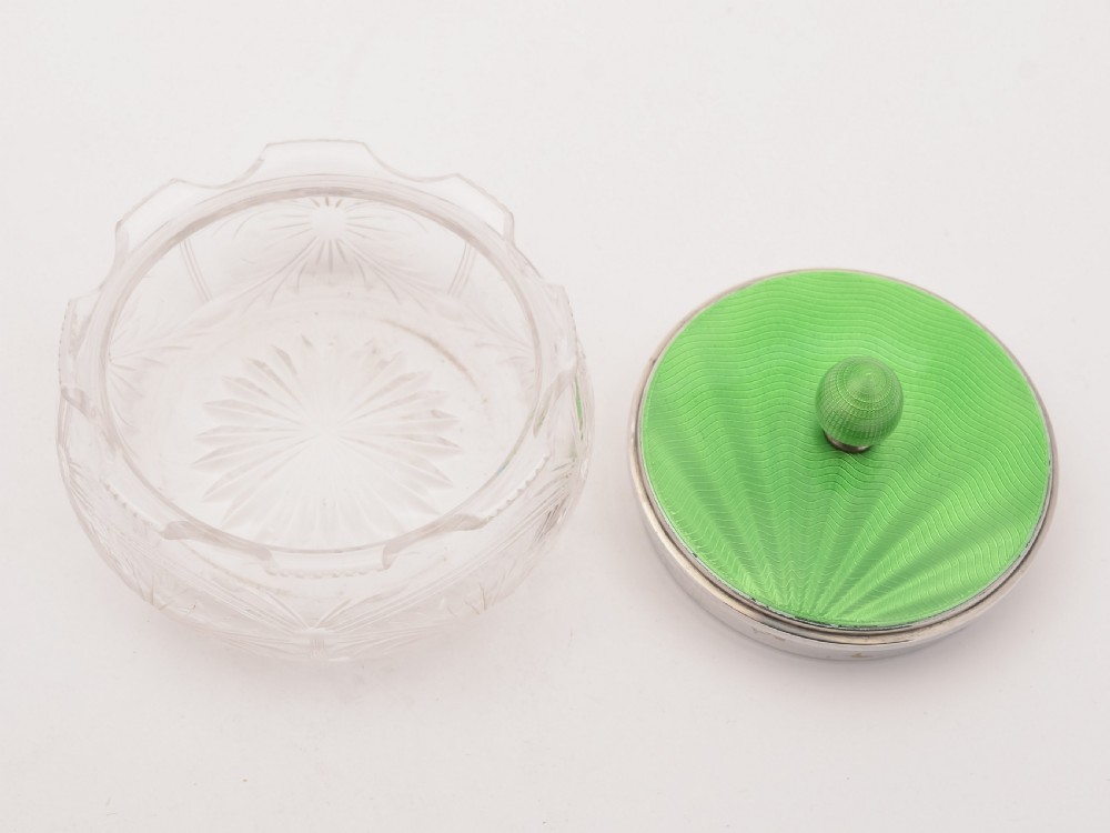 Art Deco Silver and Enamel Topped Jar, 1934 View II