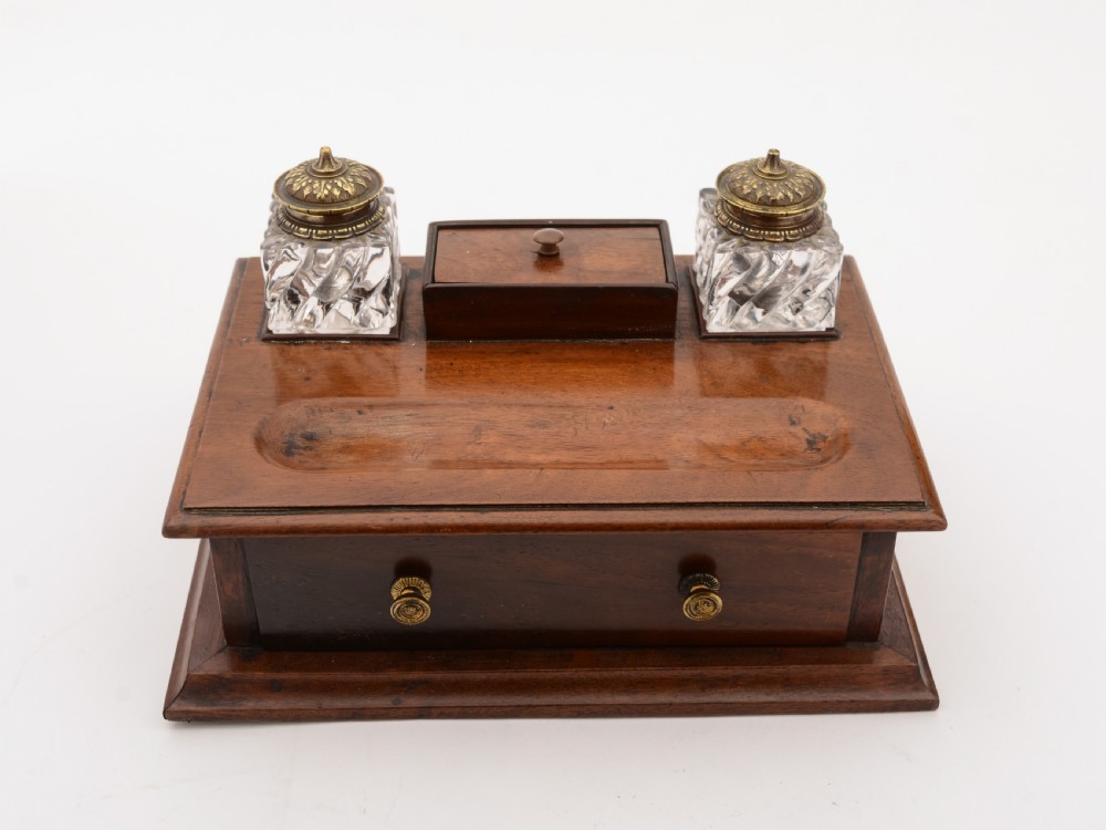 Victorian Mahogany Ink Stand, Circa 1890 View II