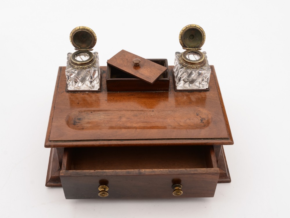 Victorian Mahogany Ink Stand, Circa 1890 View III
