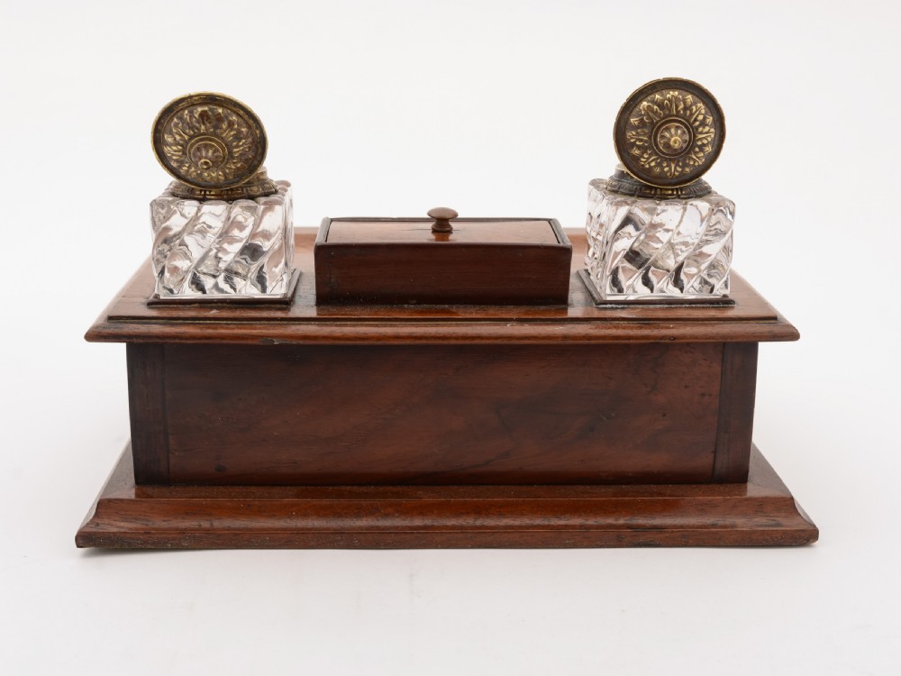 Victorian Mahogany Ink Stand, Circa 1890 View IV