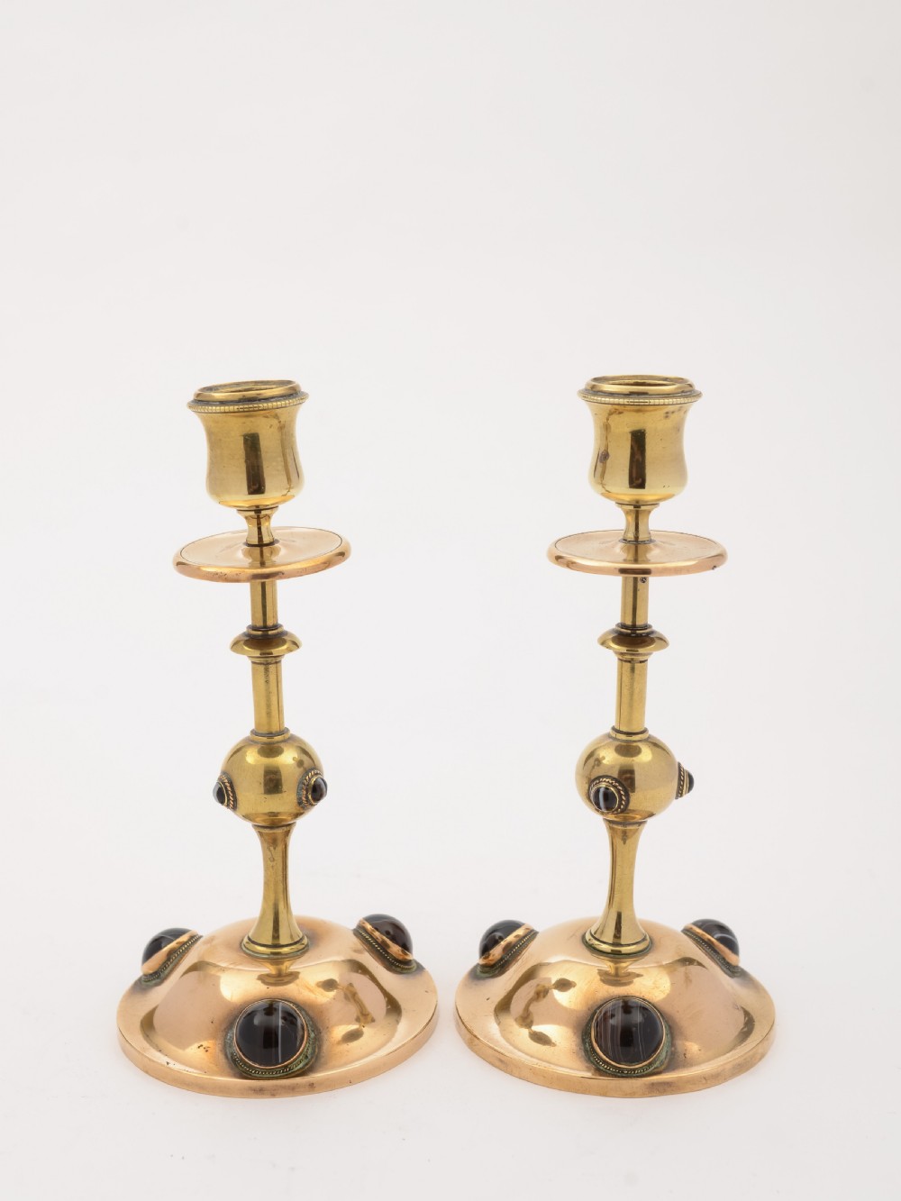Pair of Brass Arts & crafts Candlesticks, Circa 1900