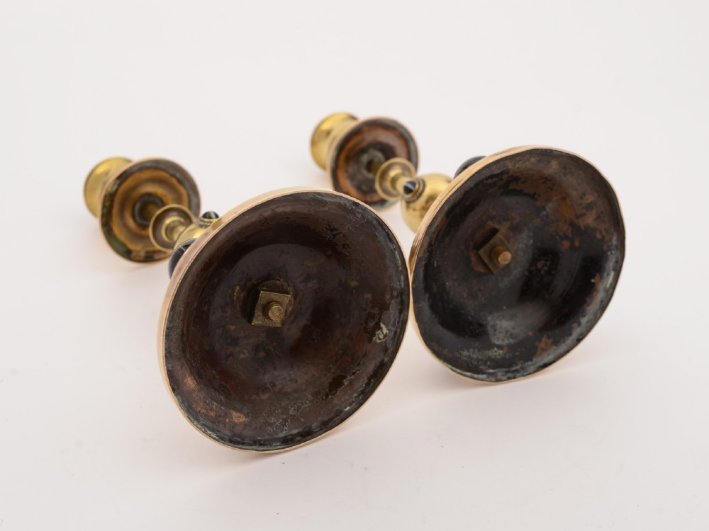 Pair of Brass Arts & crafts Candlesticks, Circa 1900 View III