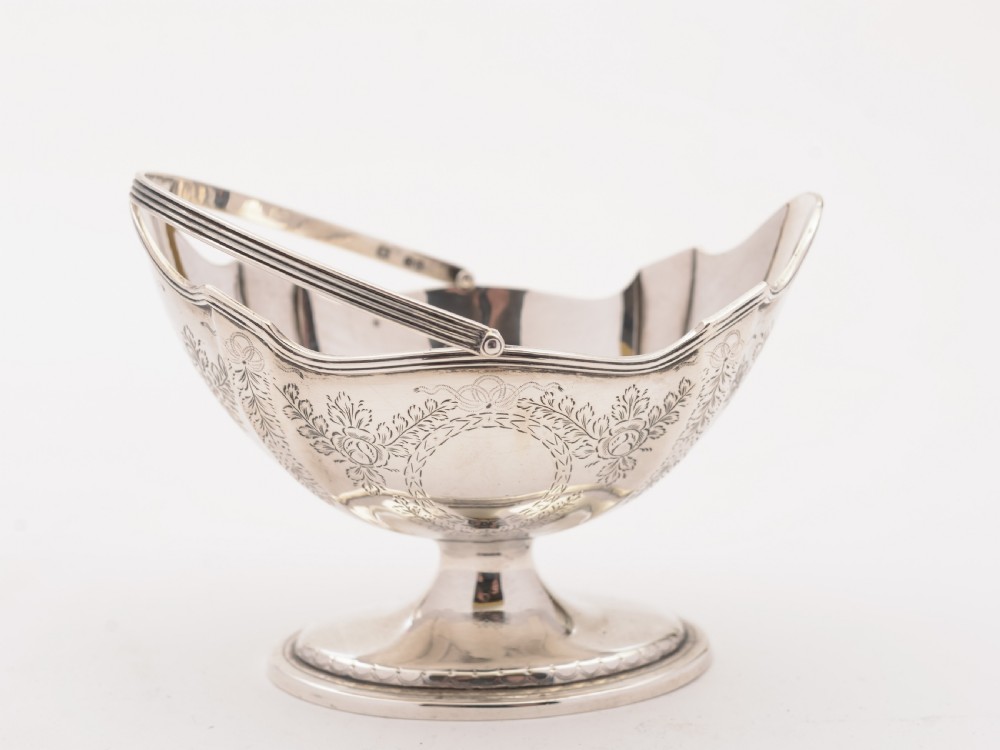 Victorian Silver Sugar Basket, London 1890 View II