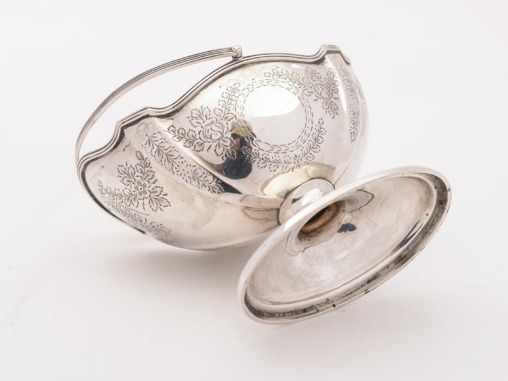 Victorian Silver Sugar Basket, London 1890 View III