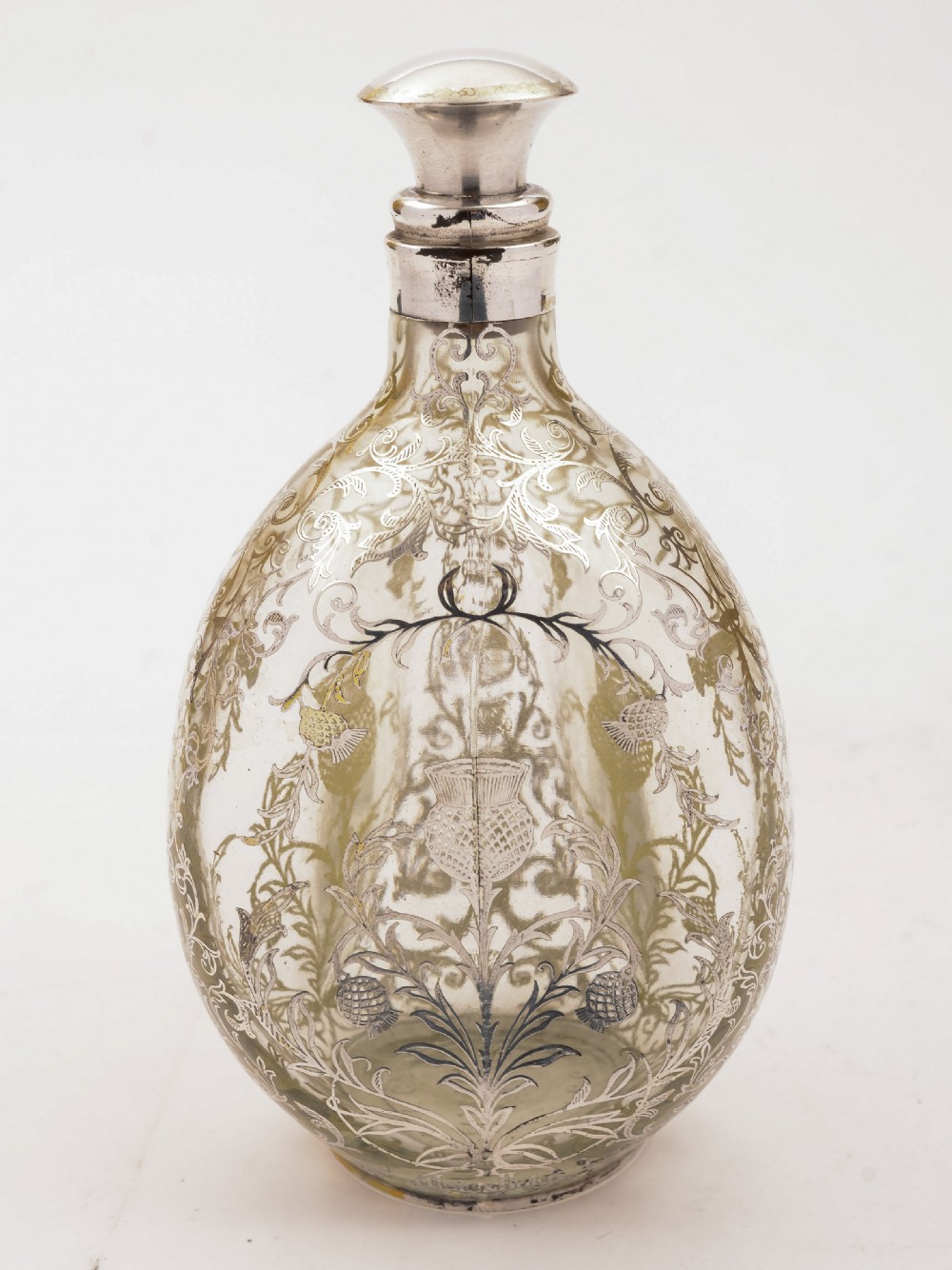 Scottish Silver Overlay Haig Whiskey Bottle