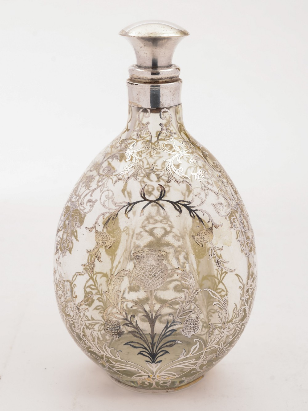Scottish Silver Overlay Haig Whiskey Bottle View III