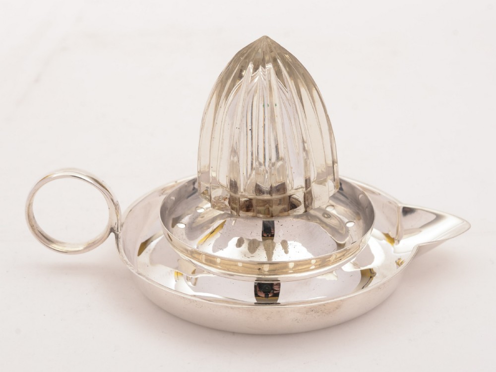 Art Deco Silver Plated and Glass Lemon Squeezer