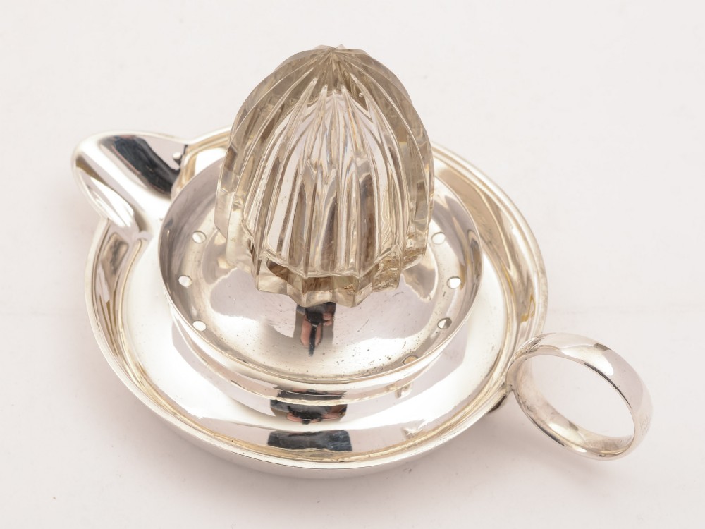 Art Deco Silver Plated and Glass Lemon Squeezer View II