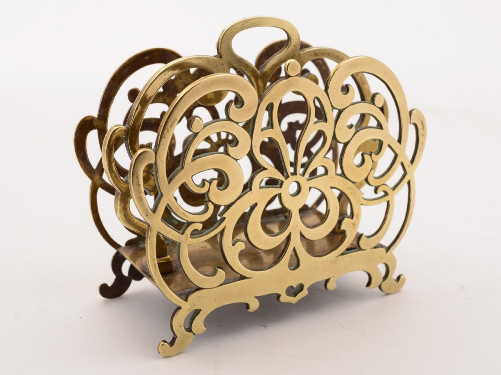 Victorian English Brass Letter Rack, Circa 1890