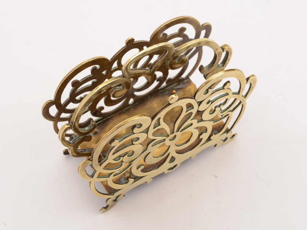 Victorian English Brass Letter Rack, Circa 1890 View IV