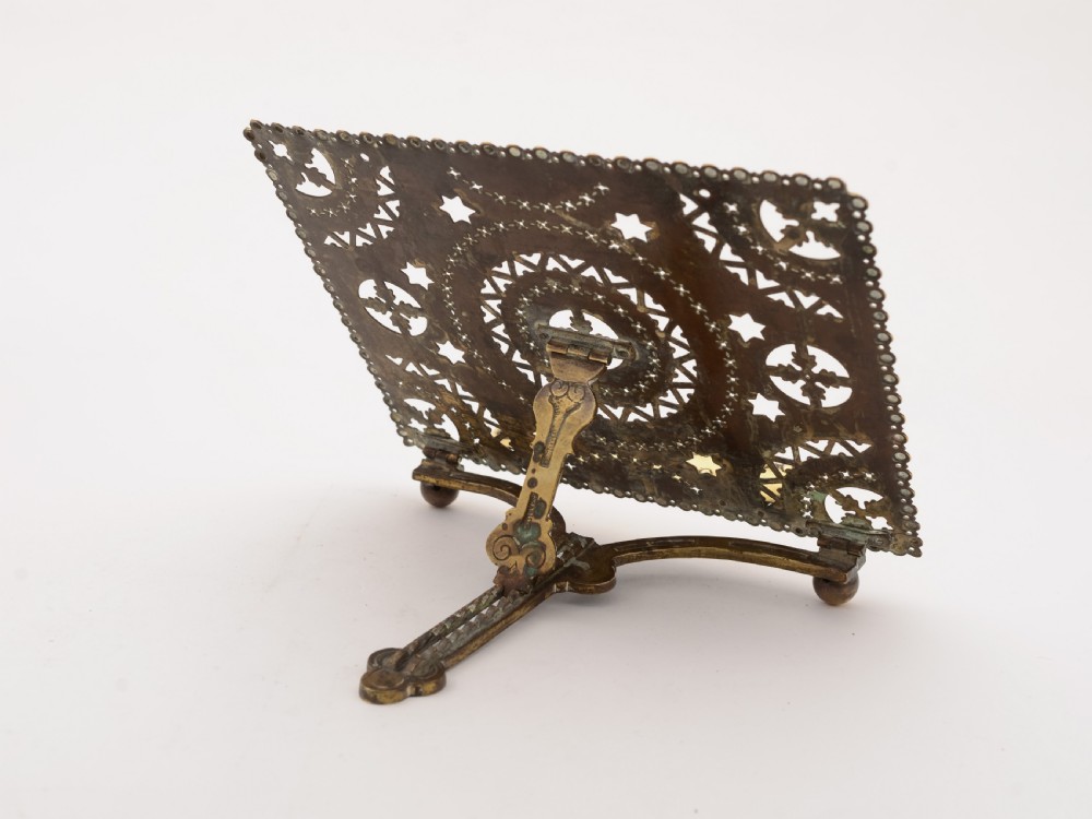Victorian Brass Folding Book Stand, Circa 1890 View IV