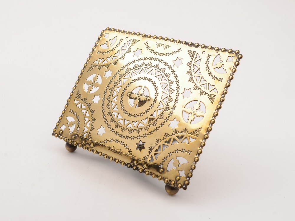 Victorian Brass Folding Book Stand, Circa 1890 View V