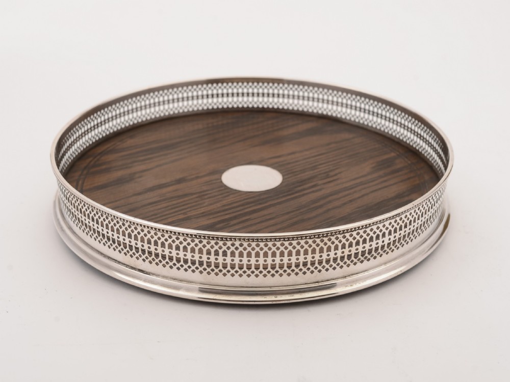 Oak and Silver Plated Gallery Tray, Circa 1930 View II