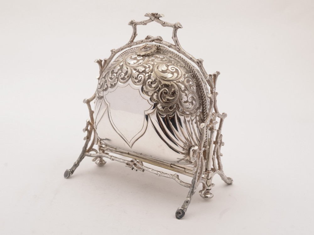 Victorian Silver Plated Folding Biscuit Box, Circa 1890