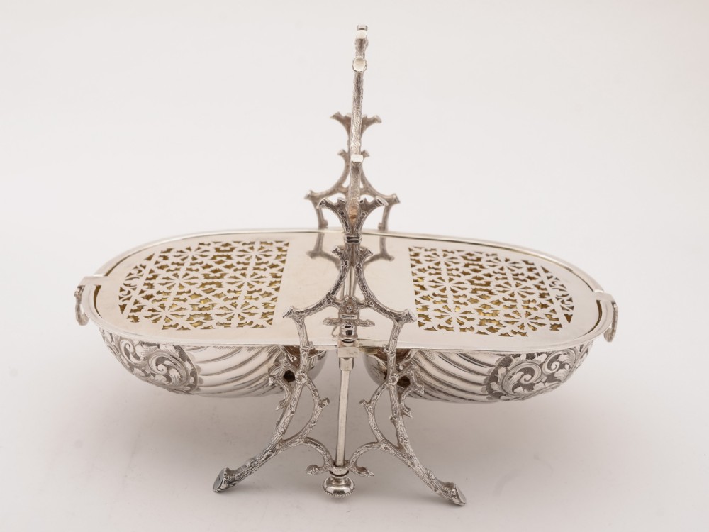 Victorian Silver Plated Folding Biscuit Box, Circa 1890 View III