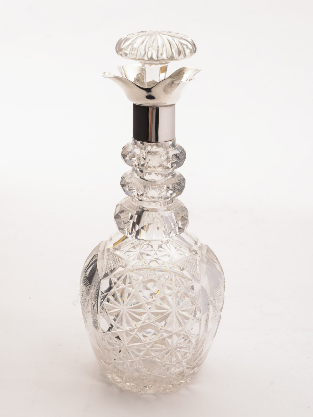 Silver Topped Cut Glass Decanter, Sheffield 1925