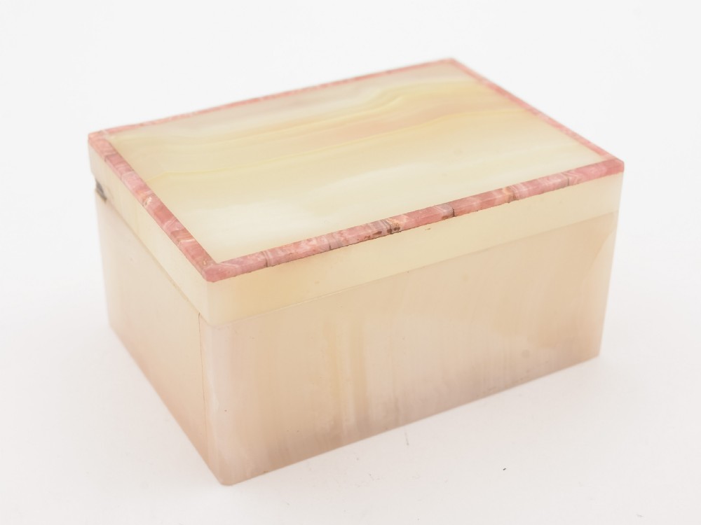 Onyx and Silver Table Box, London 1947