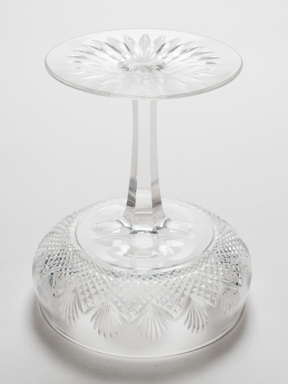 Set of 6 English Cut Glass Champagnes, Circa 1920 View III