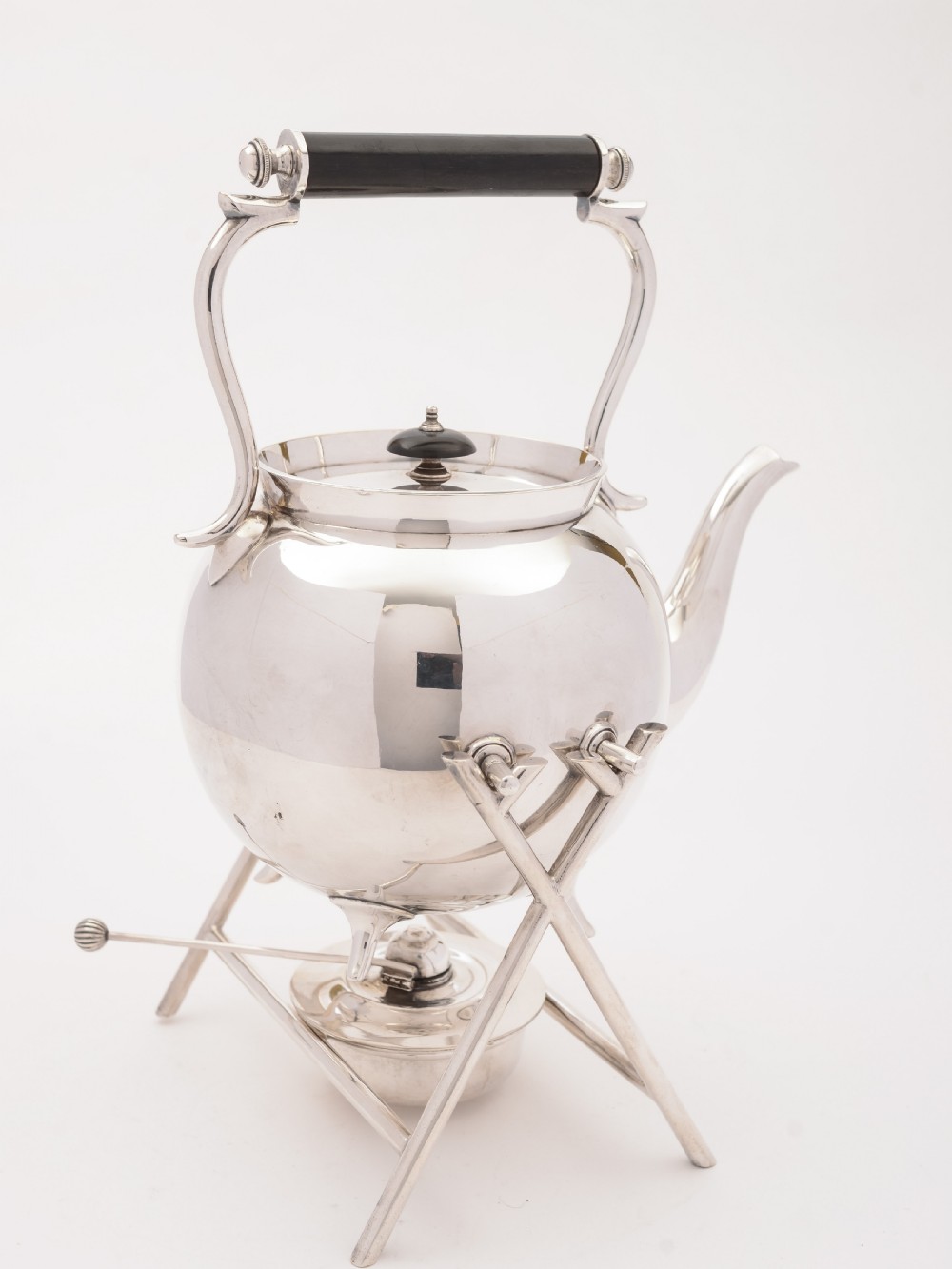 Edwardian Large Tea Kettle on Stand, Circa 1905 View III