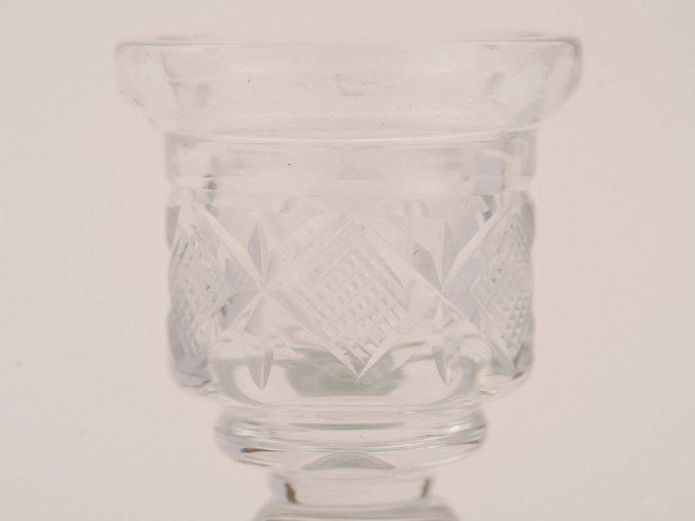 Pair of Cut Glass Candlesticks, Circa 1920 View IV