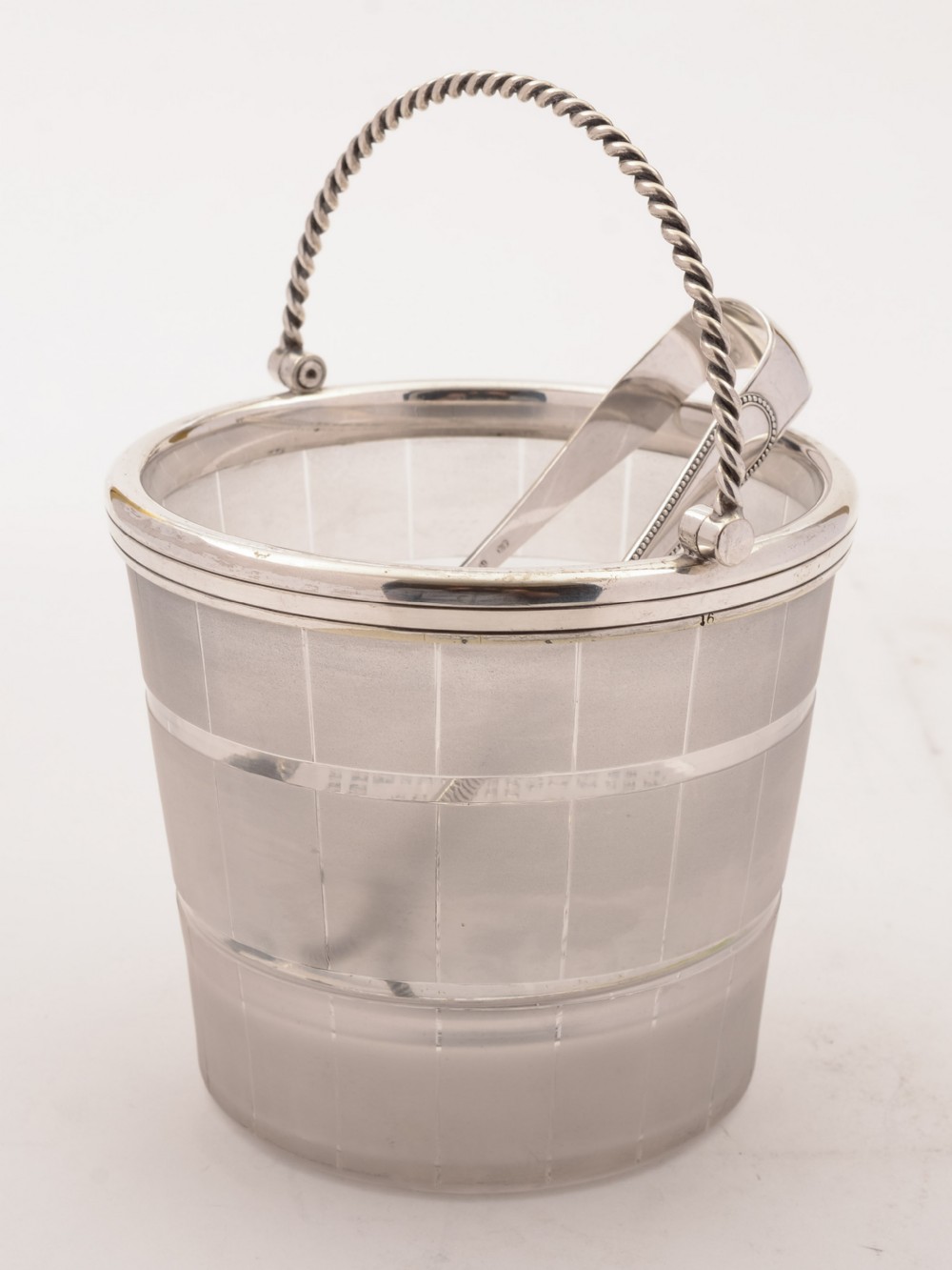 Victorian Ice Bucket and Ice Tongs, Circa 1890