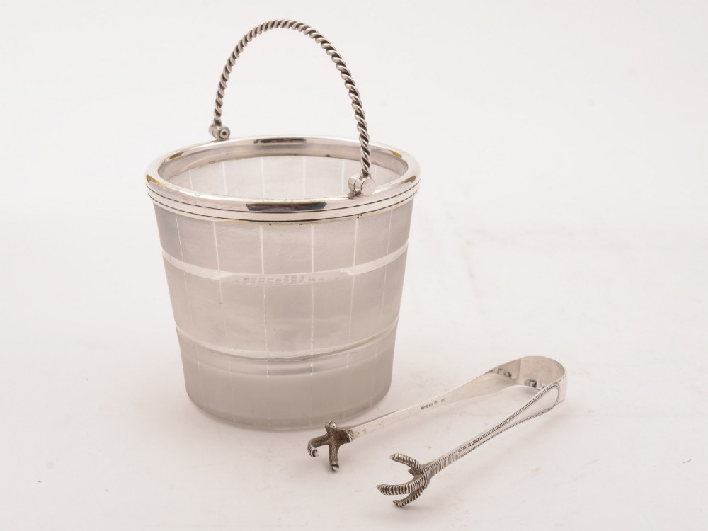 Victorian Ice Bucket and Ice Tongs, Circa 1890 View II