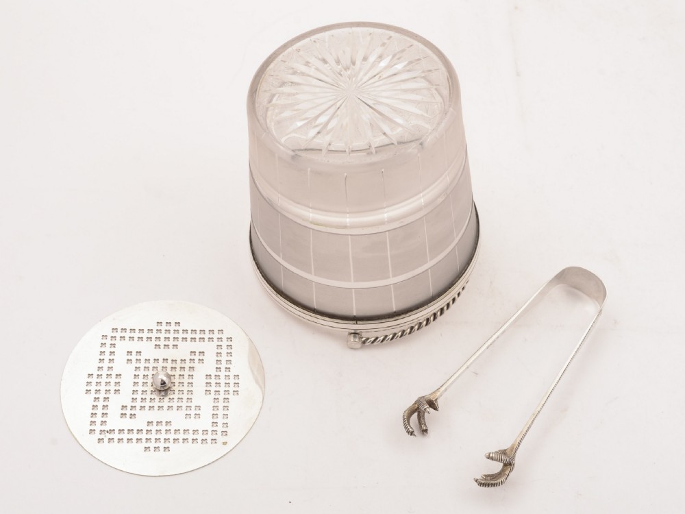 Victorian Ice Bucket and Ice Tongs, Circa 1890 View IV