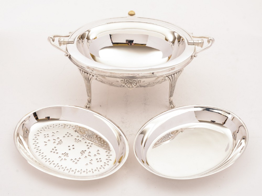 Victorian Silver Plated Rollover Dish, Circa 1890 View II