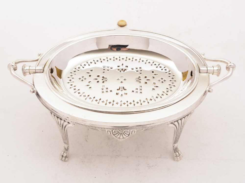Victorian Silver Plated Rollover Dish, Circa 1890 View III