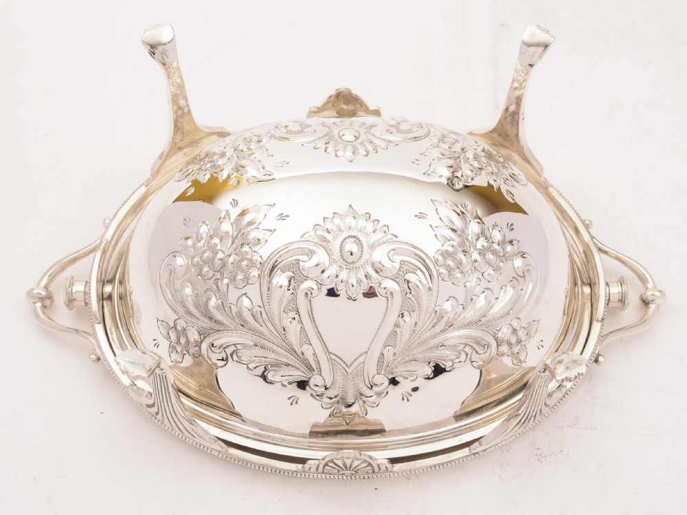 Victorian Silver Plated Rollover Dish, Circa 1890 View V