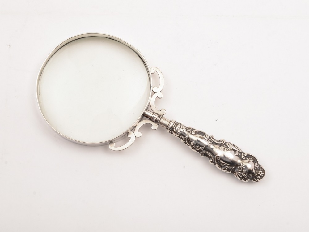 Edwardian Silver Magnifying Glass, Birmingham 1902 View II