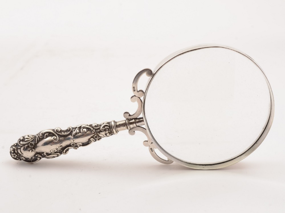 Edwardian Silver Magnifying Glass, Birmingham 1902 View V