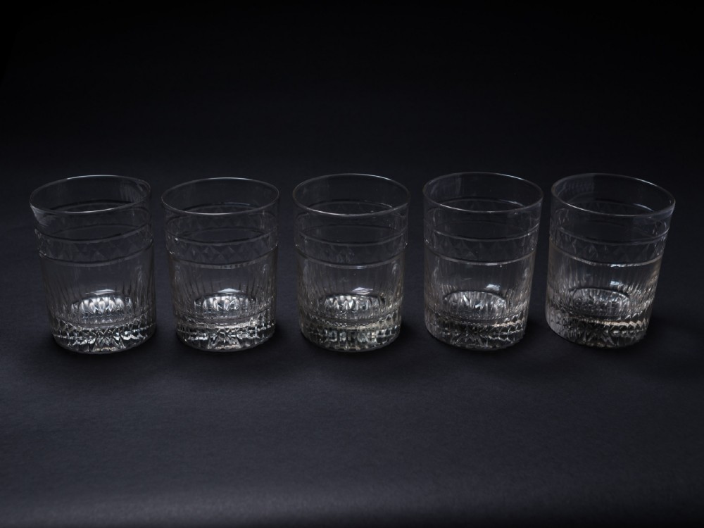 Set of 5 Georgian Whiskey Tumblers, Circa 1820