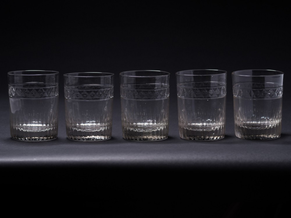 Set of 5 Georgian Whiskey Tumblers, Circa 1820 View II