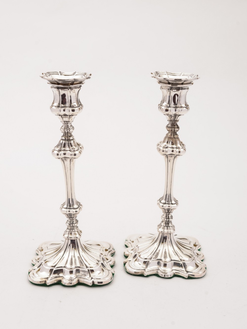 Pair of Elkington Silver Plated Candlesticks, 1845