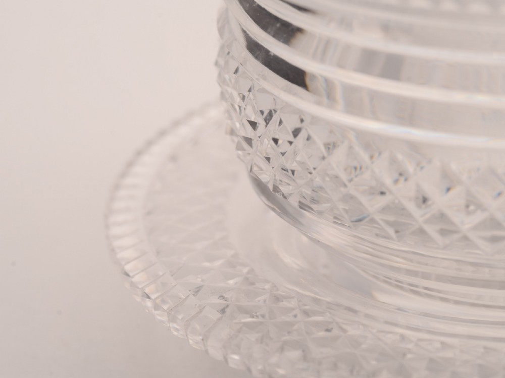 Edwardian Cut Glass Butter Dish, Circa 1905 View III