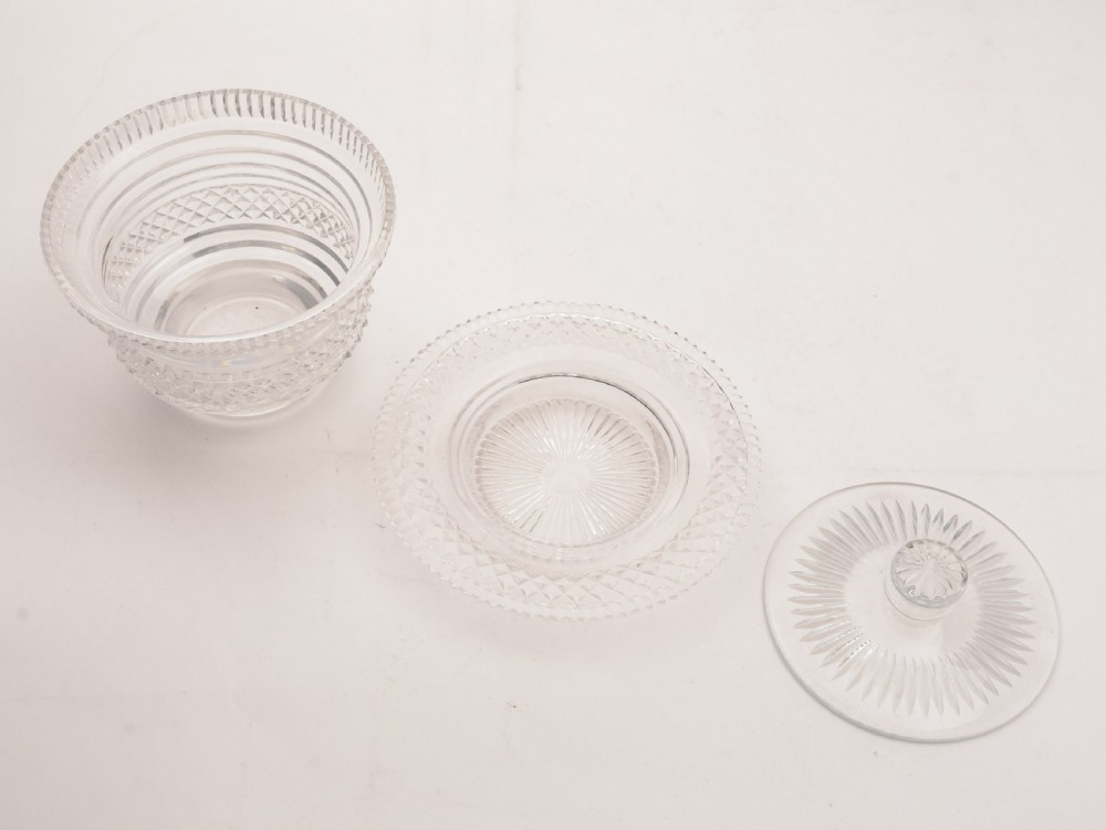 Edwardian Cut Glass Butter Dish, Circa 1905 View V