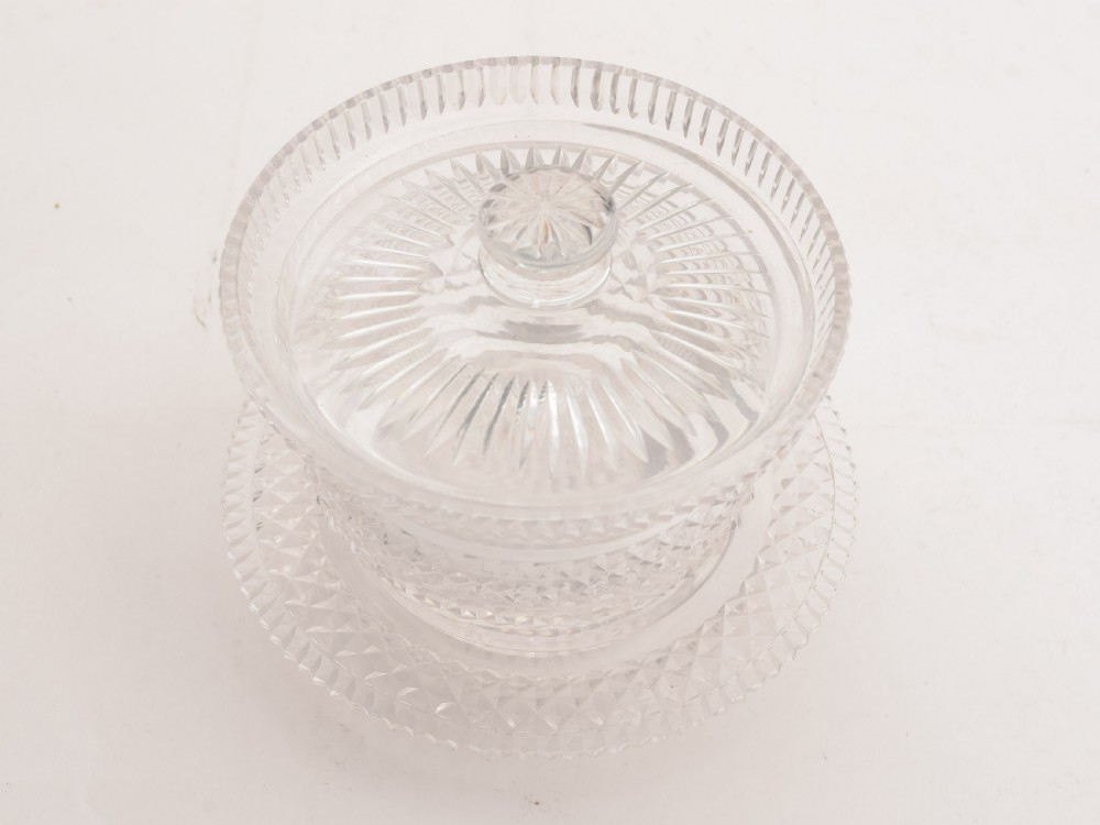 Edwardian Cut Glass Butter Dish, Circa 1905 View VI