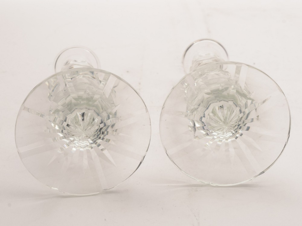Nice Pair of Edwardian Cut Glass Candlesticks, Circa 1905 View IV