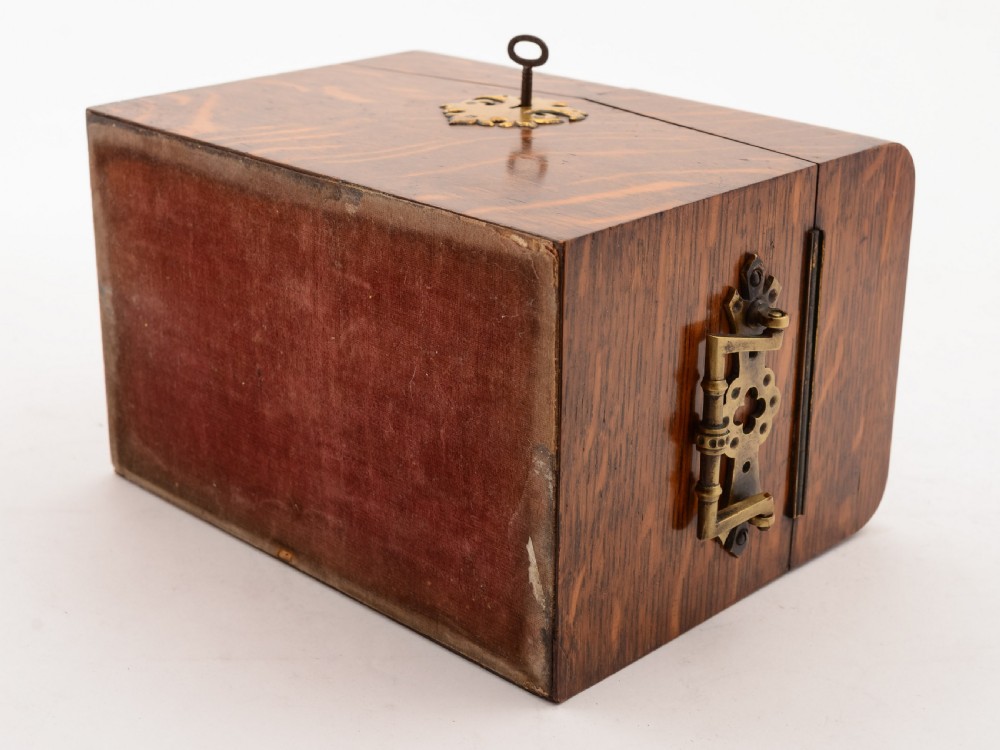 Gorgeous Edwardian Oak Jewellery Box, Circa 1905 View V