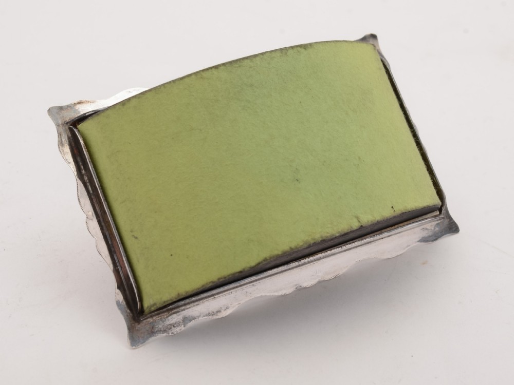 Stylish Edwardian Crocodile Leather Rocker Blotter, Circa 1905 View IV
