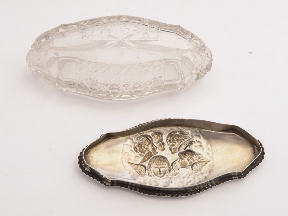 Pretty Edwardian Silver Topped Trinket Box, Birmingham 1906 View III