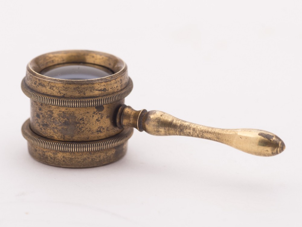 Nice Coddington Brass Magnifying Glass, Circa 1870 View III