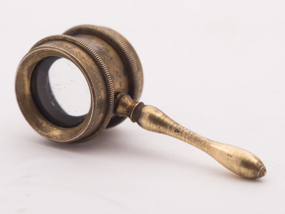 Nice Coddington Brass Magnifying Glass, Circa 1870 View IV