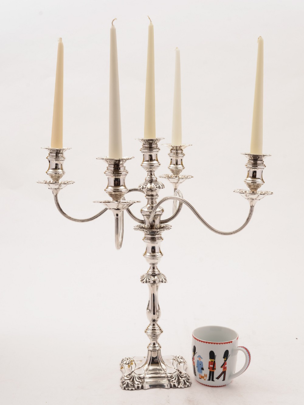 Stunning Silver Plated 4 Branch Candelabra, Circa 1880 View II