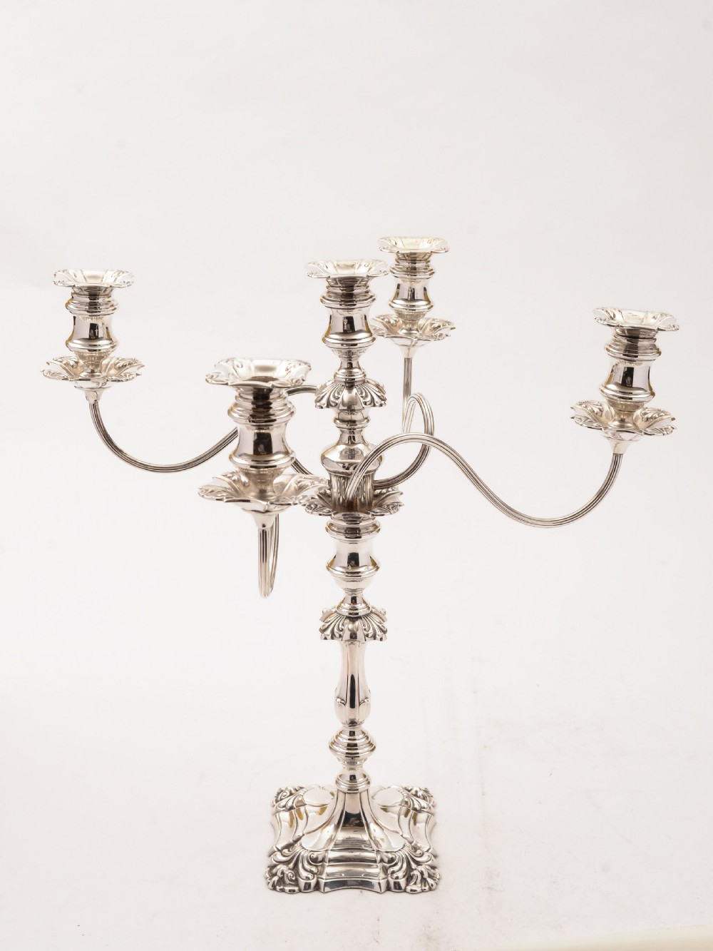 Stunning Silver Plated 4 Branch Candelabra, Circa 1880 View III