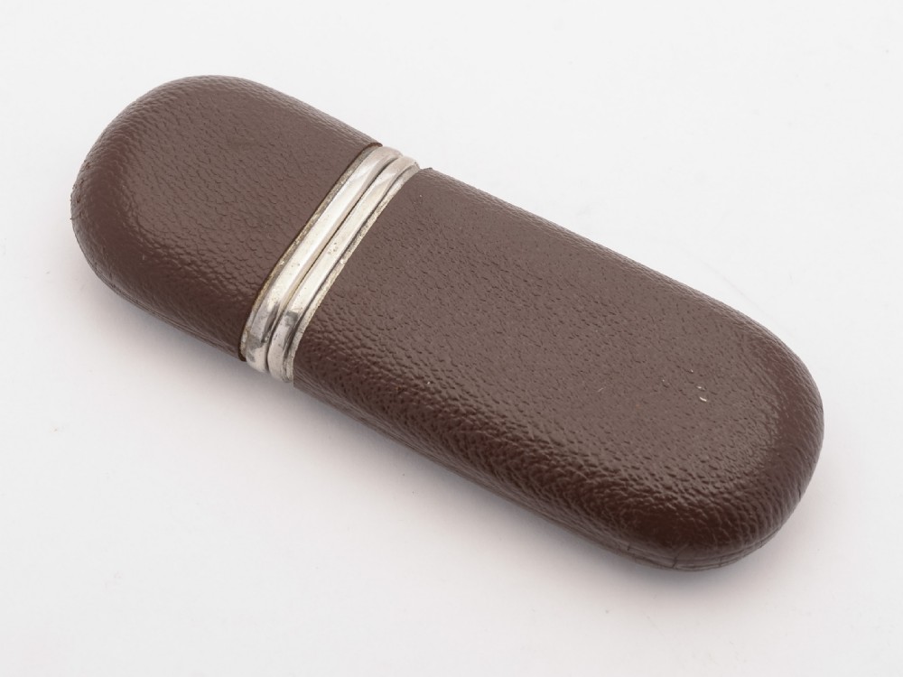 Nice Pewter and Leather Covered Flask, Circa 1930