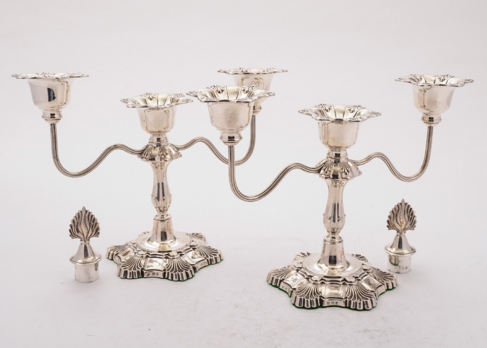 Stunning Pair of Silver Candelabras, Birmingham 1956 View II