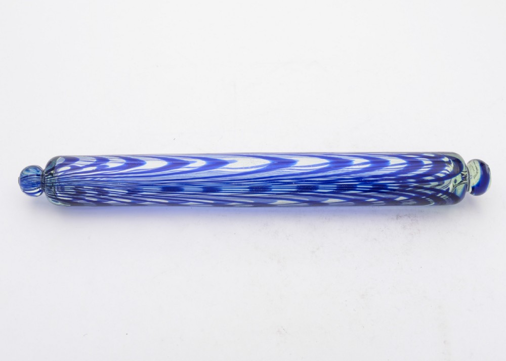 Fabulous Nailsea Glass Rolling Pin, Circa 1880 View II