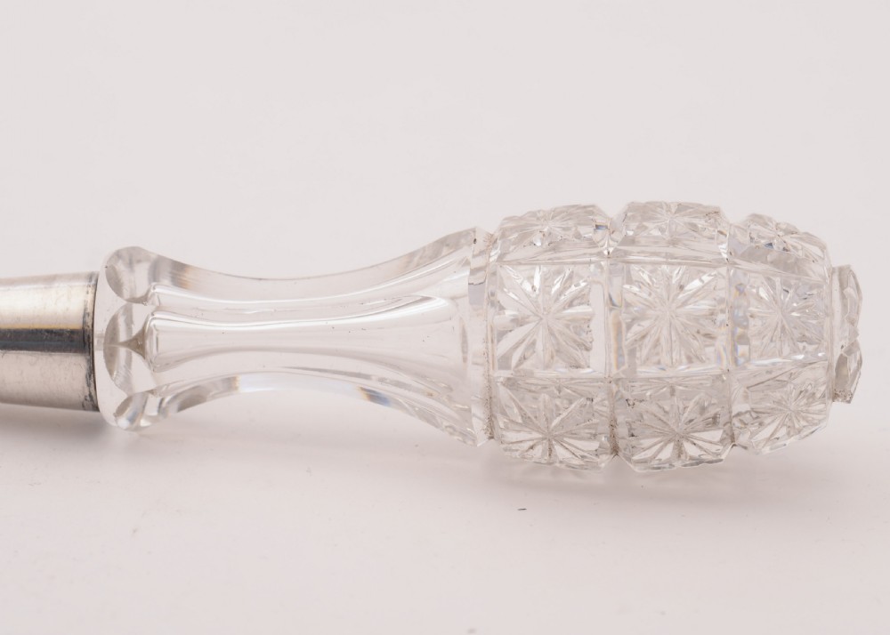 Lovely Edwardian Pair of Glass Handled Salad Servers, Circa 1905 View VI